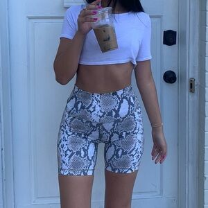 Aritzia TNA Snake Print Biker Shorts